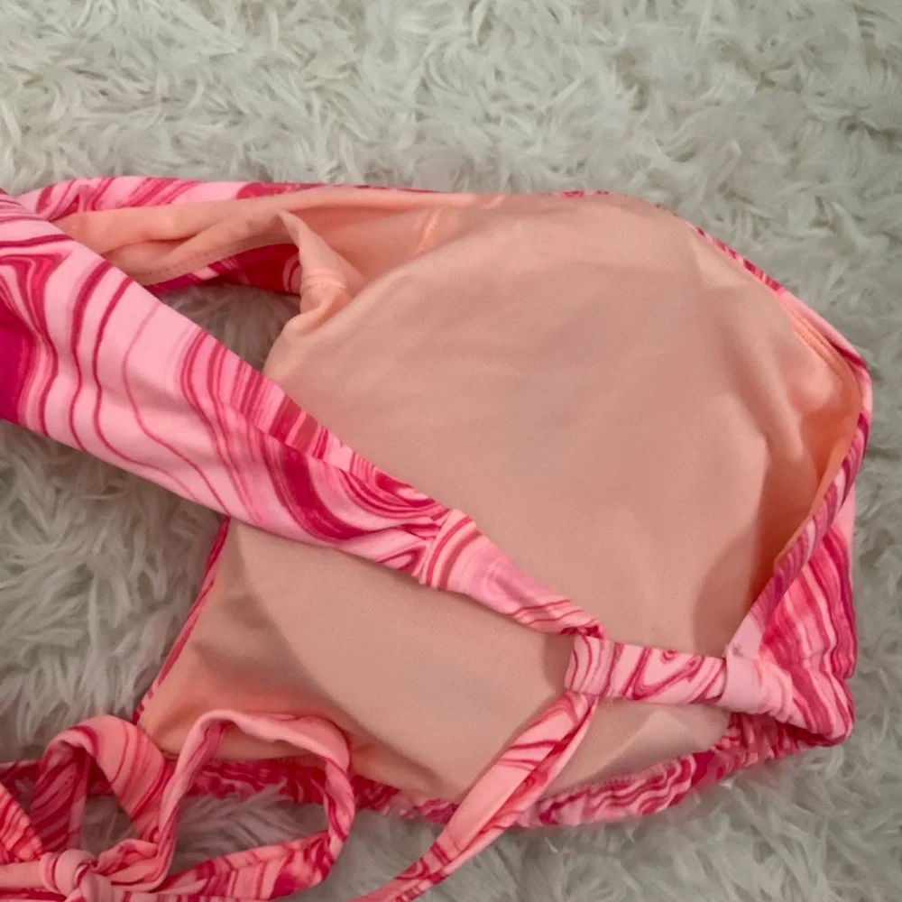 Time and Tru Mid‎ Rise Cheeky Fit Bikini - Pink Marble - Size 3X